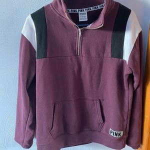 pink half zip